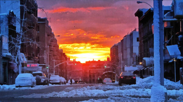 Fiery Sky Art Print featuring the photograph A Bronx Sunrise by Nidhin Nishanth