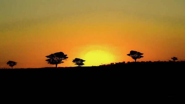 Sunset Art Print featuring the digital art A Sunset in Namibia by Ernest Echols