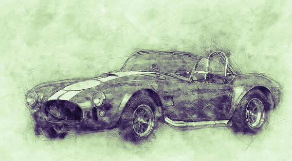 Ac Cobra Art Print featuring the mixed media AC Cobra - Shelby Cobra 3 - 1962s - Automotive Art - Car Posters by Studio Grafiikka