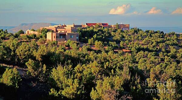 Urban Art Print featuring the photograph Adobe Homestead Santa Fe by Diana Mary Sharpton