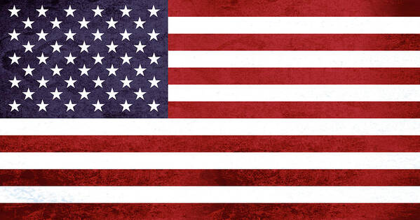 America Art Print featuring the digital art American Flag Grunge by Roy Pedersen