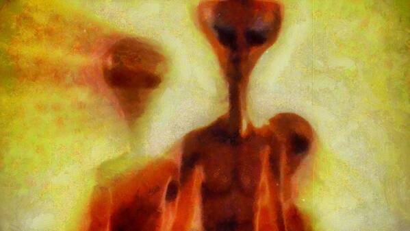Ufo Art Print featuring the painting Ancient Aliens by Esoterica Art Agency