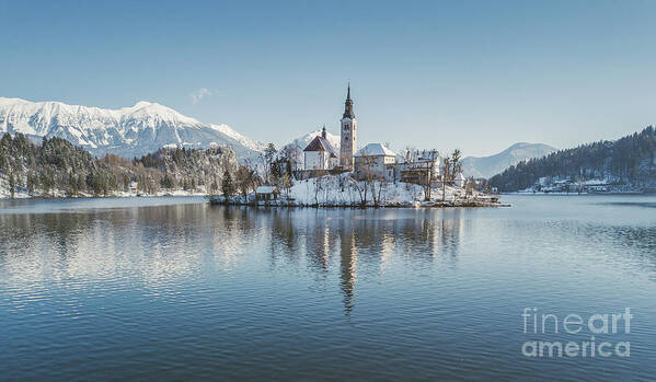 Aerial Art Print featuring the photograph Bled Island Winter Dreams by JR Photography