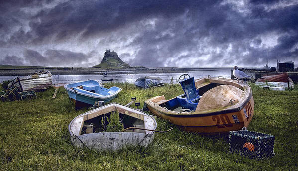 Lindisfarne Art Print featuring the photograph Boats at Lindisfarne by Brian Tarr