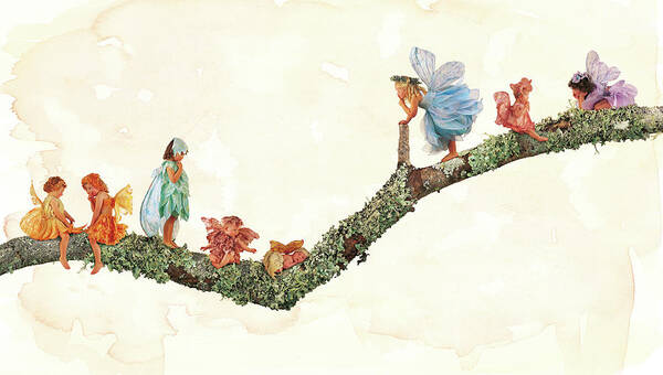 Fairies Art Print featuring the photograph Branch Fairies by Anne Geddes
