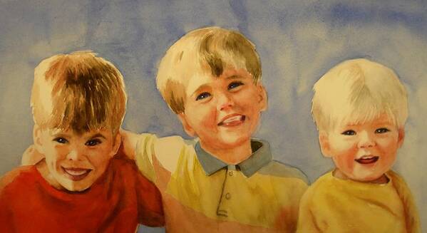 Brothers Art Print featuring the painting Brothers by Marilyn Jacobson