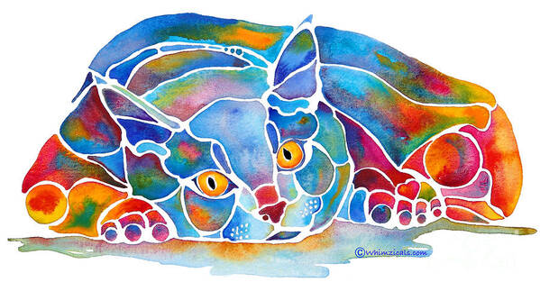 Cat Art Print featuring the painting Calypso Cat by Jo Lynch