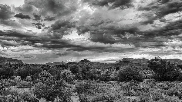 Arizona Art Print featuring the photograph Clouds Over the Superstitions by Monte Stevens