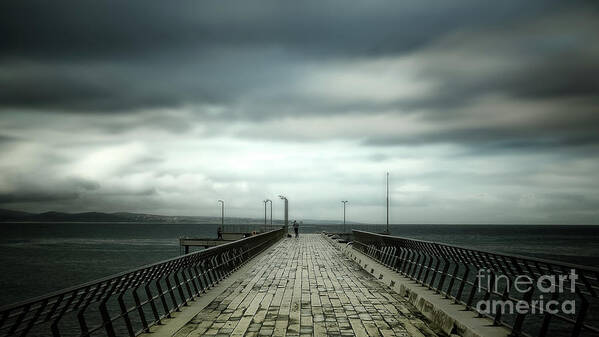 Pier Art Print featuring the photograph Cloudy Pier by Perry Webster