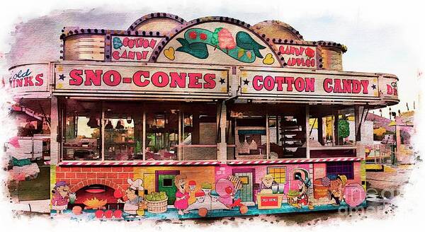 Sno-cones Art Print featuring the photograph Cocession Stand by Lilliana Mendez