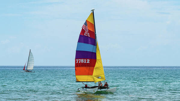 Florida Art Print featuring the photograph Colorful Catamaran 7 Delray Beach, Florida by Lawrence S Richardson Jr