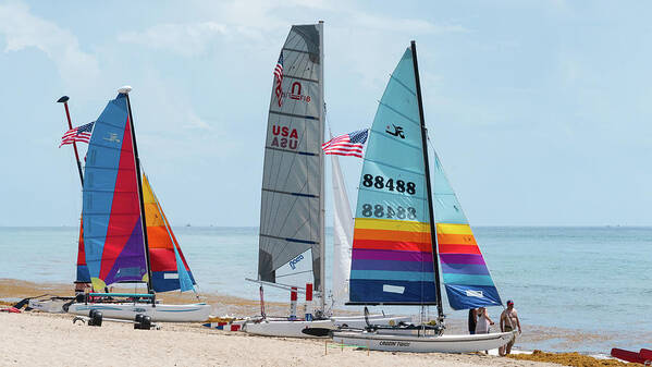 Florida Art Print featuring the photograph Colorful Catamarans 4 Delray Beach Florida by Lawrence S Richardson Jr