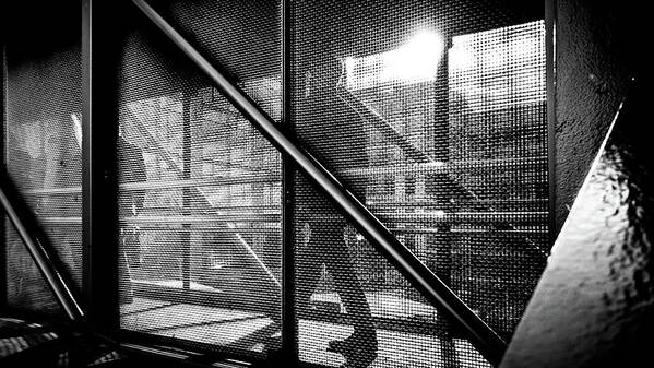 Black Art Print featuring the photograph Commuting - Dublin, Ireland - Black and white street photography by Giuseppe Milo