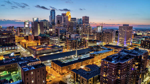 City Art Print featuring the photograph Downtown Minneapolis at Dusk by Gian Lorenzo Ferretti