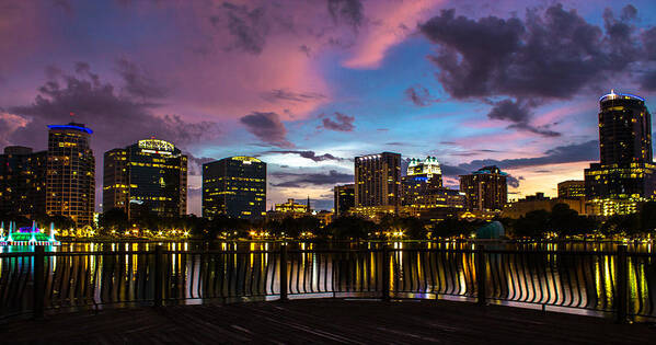 Skyline Art Print featuring the photograph Downtown Orlando by Mike Dunn