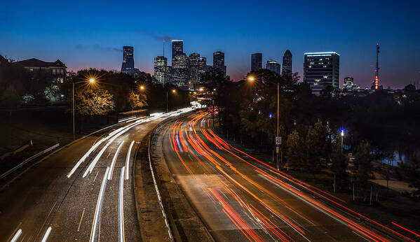 Houston Art Print featuring the photograph Early Houston by Chris Multop