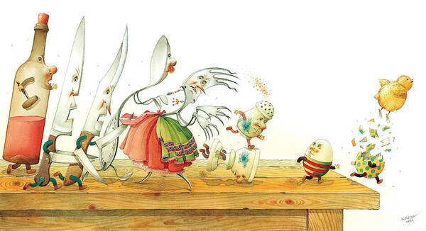 Eggs Easter Liberty Art Print featuring the painting Eggs Liberty by Kestutis Kasparavicius