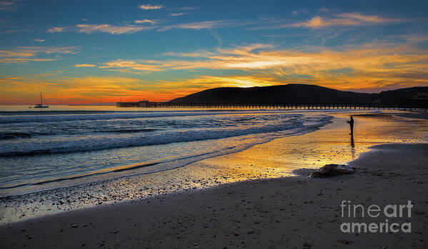 Sunset Art Print featuring the photograph Fisherman At Sunset by Mimi Ditchie