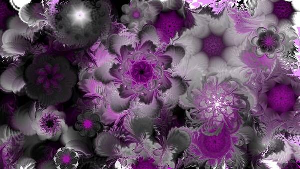 Abstract Digital Painting Art Print featuring the digital art Fractal Garden 4 by David Lane