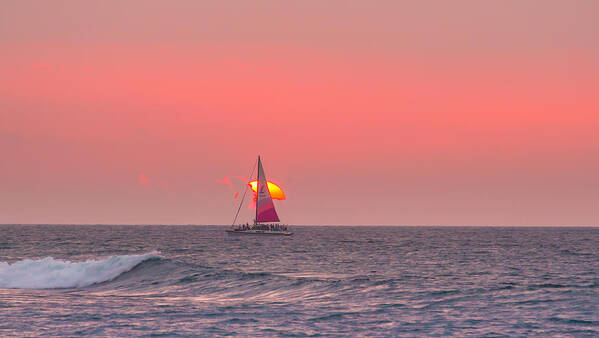 Sam Amato Photography Art Print featuring the photograph Hawaiian Sailboat Sunset by Sam Amato