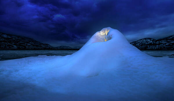 Ice Volcano Art Print featuring the photograph Ice Volcano by John Poon