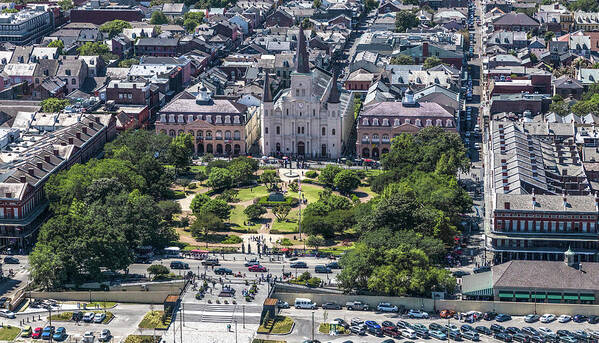 New Orleans Art Print featuring the photograph Jackson Square by Helicopter by Gregory Daley MPSA