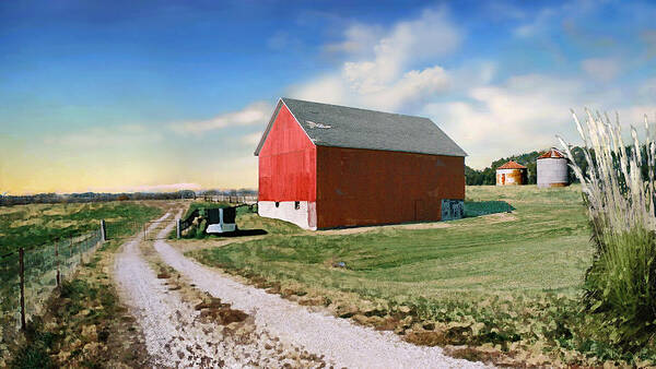 Barn Art Print featuring the photograph Kansas landscape II by Steve Karol