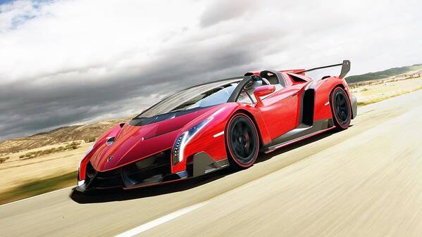 Lamborghini Veneno Roadster Art Print featuring the photograph Lamborghini Veneno Roadster by Jackie Russo