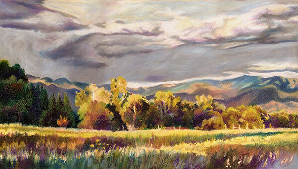 Salida Art Print featuring the pastel Last Light by Anne Gifford