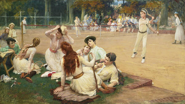 19th Century Art Art Print featuring the painting Lawn Tennis Club by Frederick Arthur Bridgman