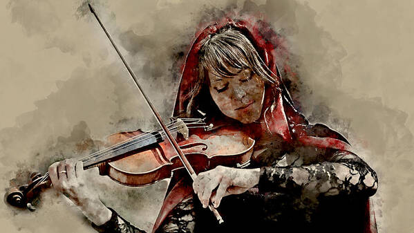 Lindsey Stirling Art Print featuring the mixed media Lindsey Stirling by Marvin Blaine