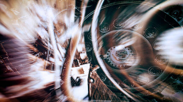 Machine Abstract Art Print featuring the photograph Machine Speed Warp in Blur by John Williams