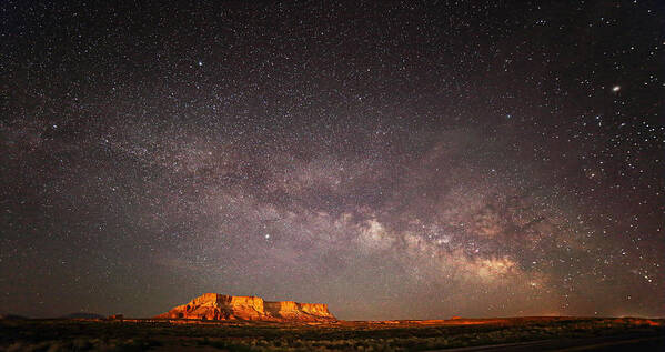Monument Art Print featuring the photograph Milky Way over LeChee Rock near Page AZ by Jean Clark