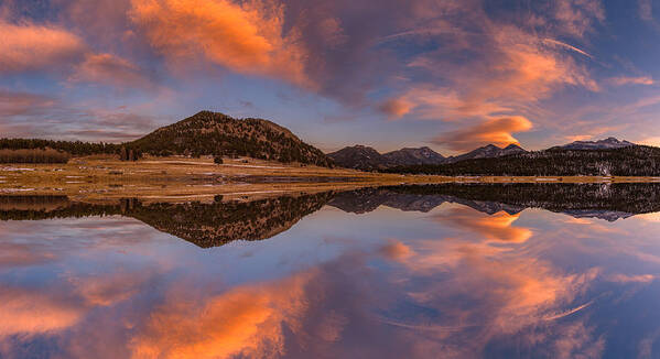 Rocky Mountain National Park Art Print featuring the photograph Moraine Park Sunset Pano by Darren White