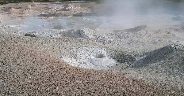 Geothermal Feature Art Print featuring the photograph Mudpots of Yellowstone by Michele Myers