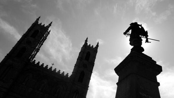 Notre Dame Art Print featuring the photograph Notre Dame Silhouette by Valentino Visentini