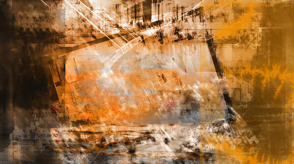 Abstract Art Print featuring the digital art Page from a diary by Art Di
