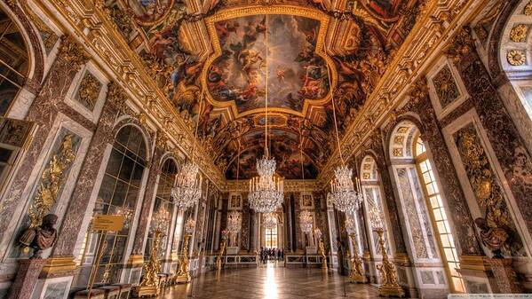 Palace Of Versailles Art Print featuring the digital art Palace Of Versailles by Maye Loeser