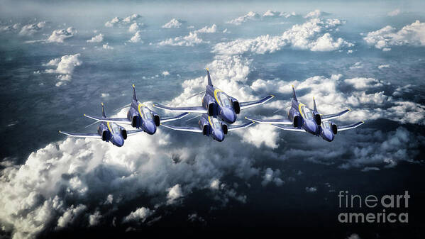 Blue Angels Art Print featuring the digital art Phantom Angels by Airpower Art