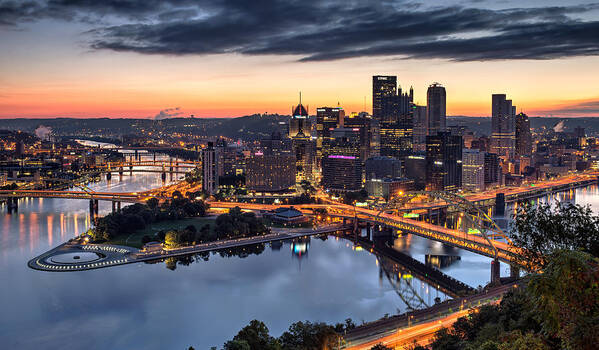 Pittsburgh Art Print featuring the photograph Pittsburgh October Sunrise by Matt Hammerstein