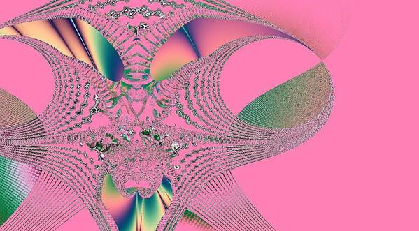 Digital Art Print featuring the digital art Plethoric Curves in Pink by Thomas Smith