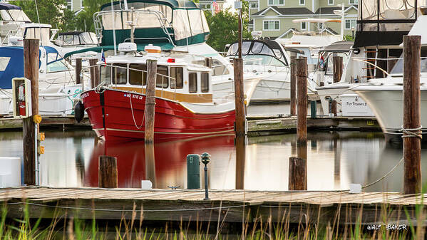 Boat Art Print featuring the photograph Pretty Red Boat by Walt Baker