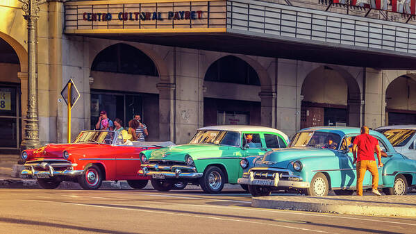 Joan Carroll Art Print featuring the photograph Primary Color Classic Cars Havana Cuba by Joan Carroll
