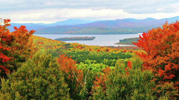 Rangeley Lake And Rangeley Plantation Art Print featuring the photograph Rangeley Lake and Rangeley Plantation by Mike Breau