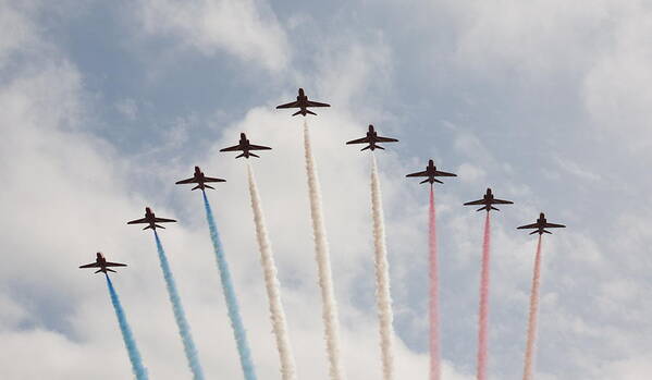 Red Art Print featuring the photograph Red arrows by Christopher Rowlands