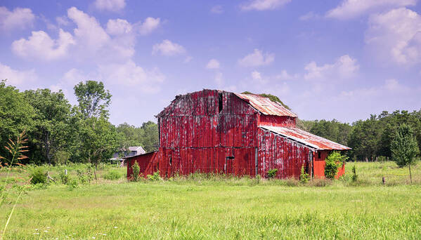 Landscape Art Print featuring the photograph Red Barn at the Old Homestead by Douglas Barnett