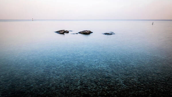 Beautiful Art Print featuring the photograph Rocks in Garda lake - Sirmione, Italy - Fine art photography by Giuseppe Milo