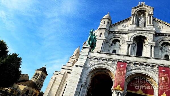 Basilica Art Print featuring the photograph Sacre Coeur and Saint-Pierre by Amy Regenbogen