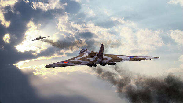Avro Vulcan Bomber Art Print featuring the digital art Scramble The Bombers by Airpower Art
