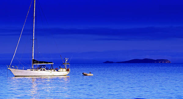 Transportation. Boats Art Print featuring the photograph Serene Seas by Holly Kempe